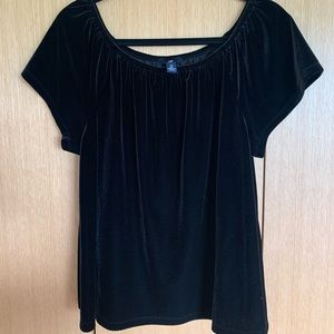 Gap Black Velvet Blouse